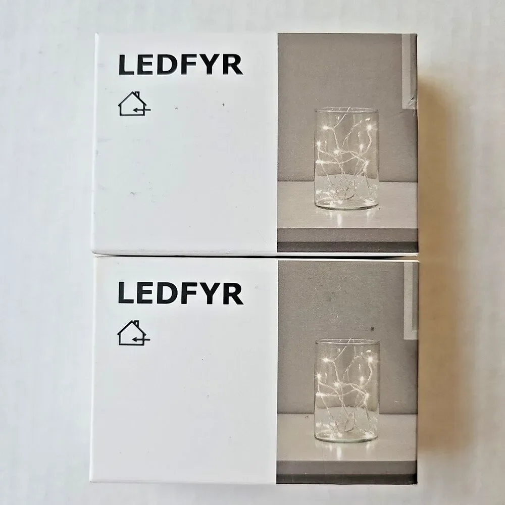 IKEA LEDFYR LED String Light With 12 Lights x 2 NEW IN BOX 304.210.23